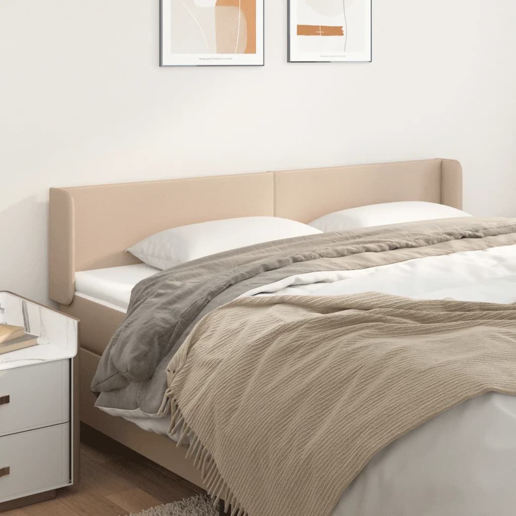 vidaXL Κεφαλάρι με Πτερύγια Καπουτσίνο 163x16x78/88εκ. Συνθετικό Δέρμα