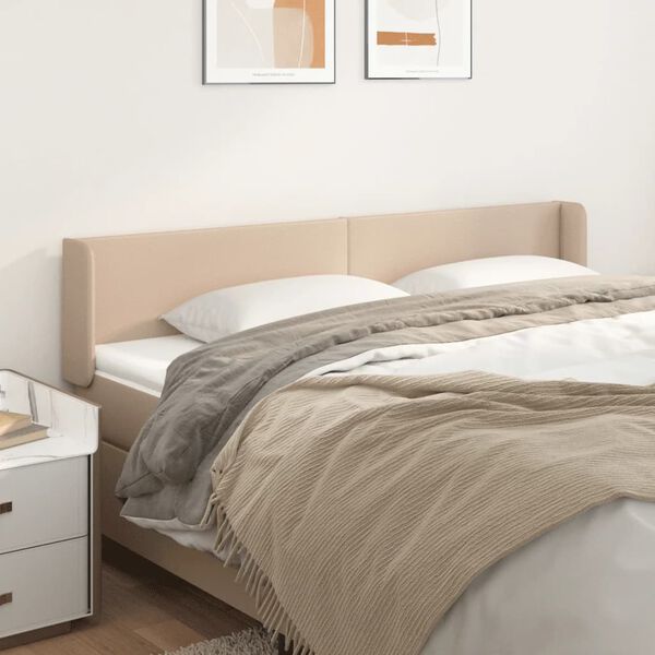 vidaXL Κεφαλάρι με Πτερύγια Καπουτσίνο 163x16x78/88εκ. Συνθετικό Δέρμα
