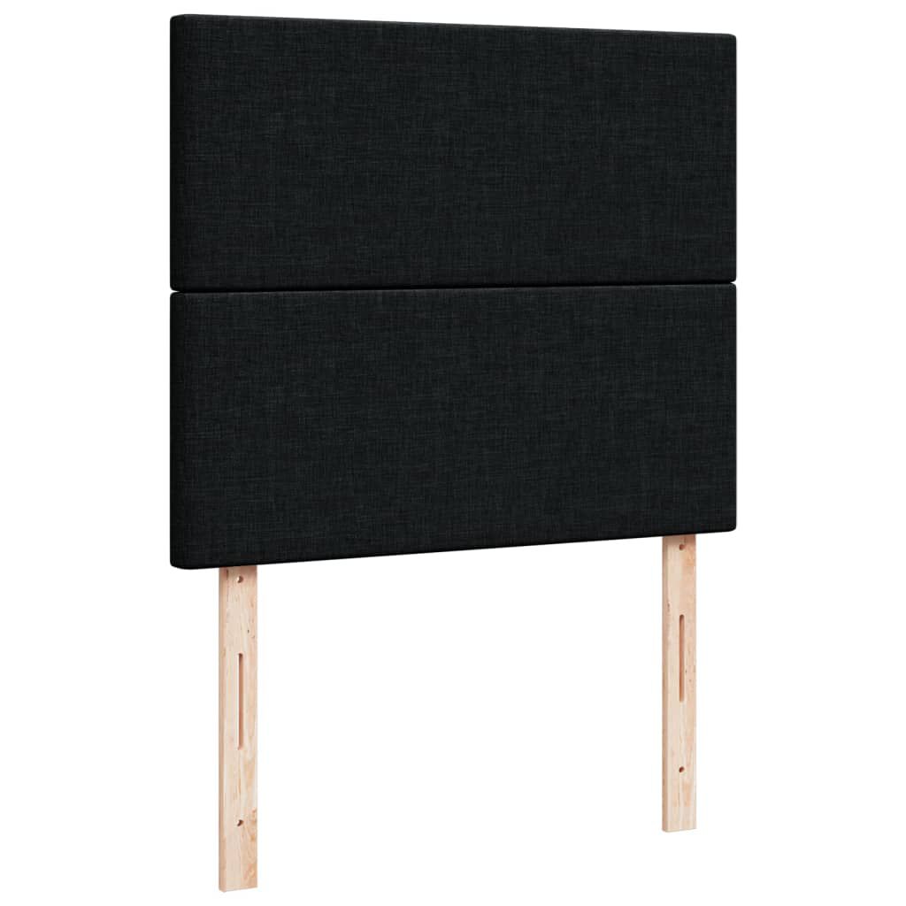 vidaXL Κρεβάτι Boxspring με Στρώμα Μαύρο 120x200 εκ. Υφασμάτινο