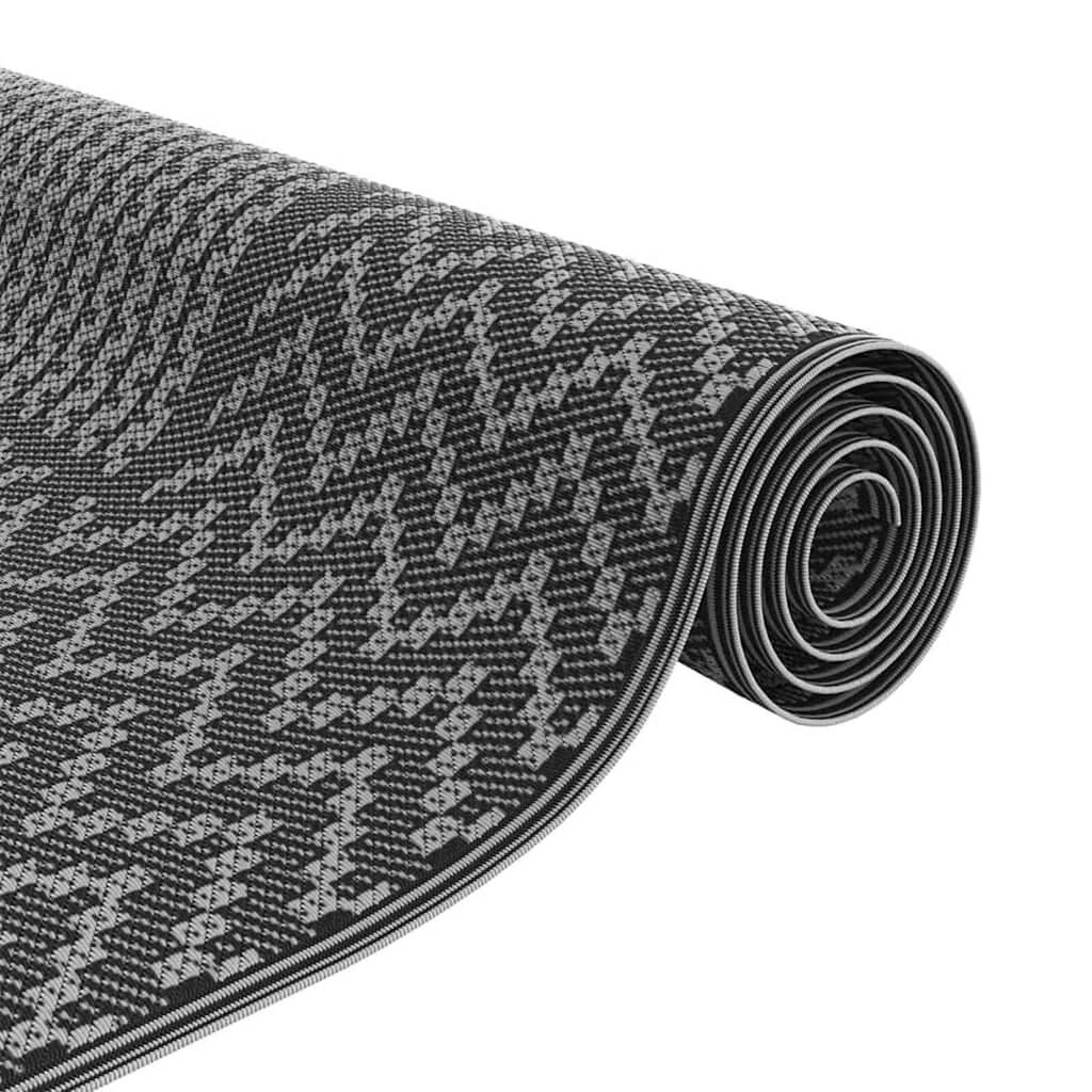vidaXL Υπαίθριο Χαλί 'ARAKIL' Μαύρο και Γκρι 250x300 εκ. PP
