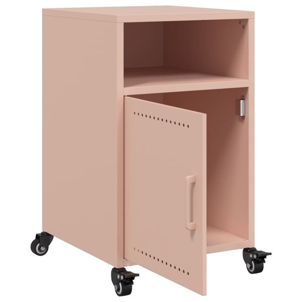 vidaXL Κομοδίνο Ροζ 36x39x59 εκ. από Χάλυβα
