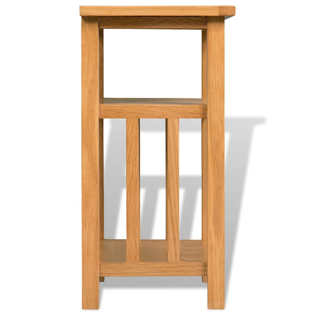 vidaXL Τραπέζι Βοηθητικό με Ράφι 27 x 35 x 55 εκ. Μασίφ Ξύλο Δρυός