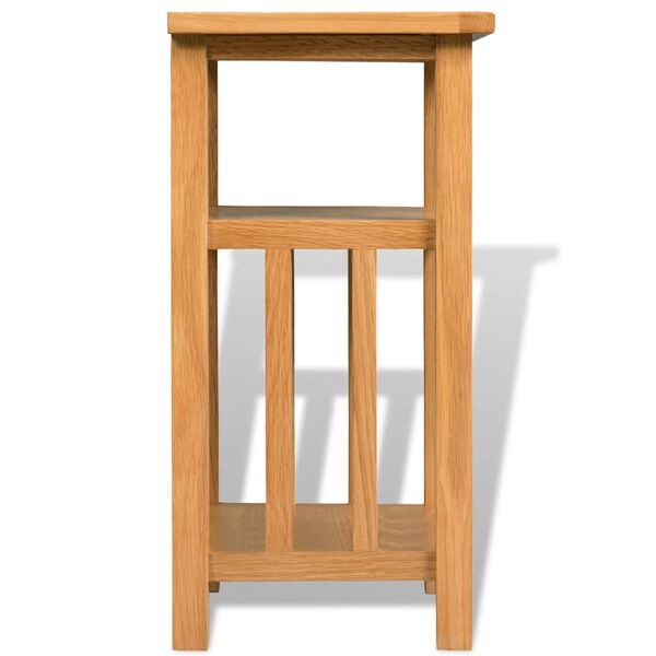 vidaXL Τραπέζι Βοηθητικό με Ράφι 27 x 35 x 55 εκ. Μασίφ Ξύλο Δρυός