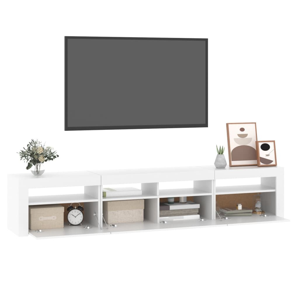 vidaXL Έπιπλο Τηλεόρασης με LED Λευκό 210x35x40 εκ.
