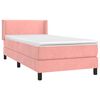vidaXL Κρεβάτι Boxspring με Στρώμα Ροζ 90x190 εκ. Βελούδινο