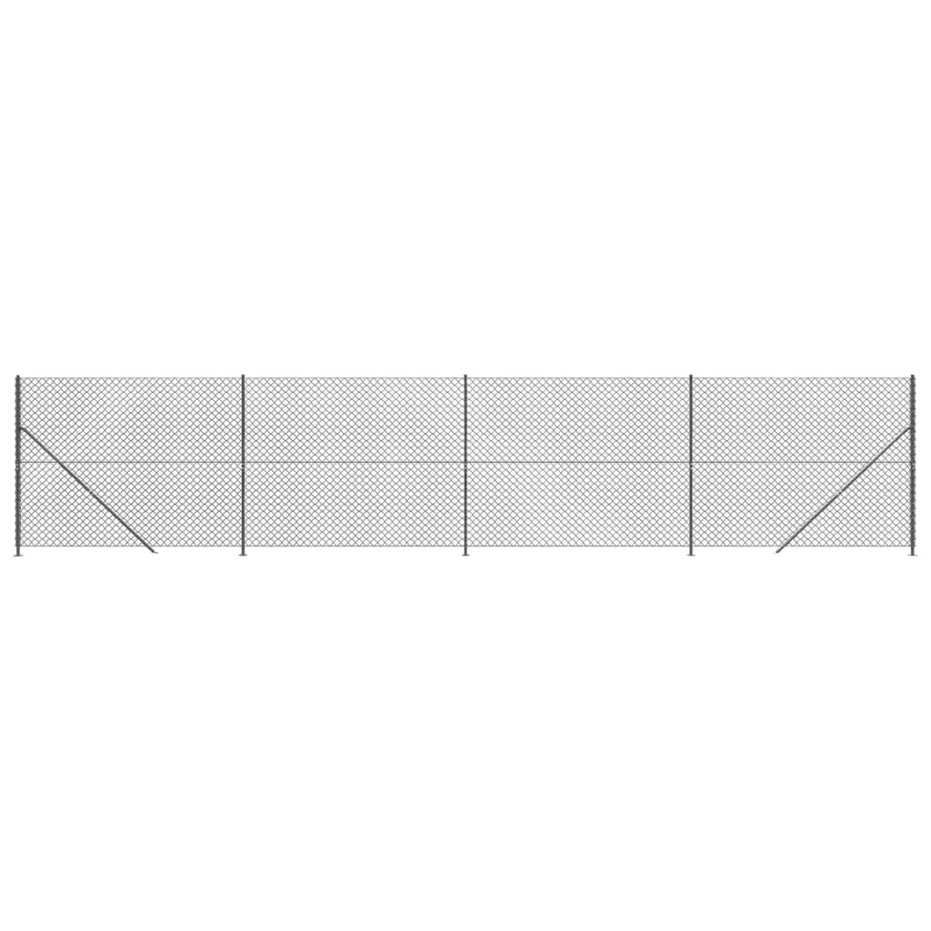 vidaXL Συρματόπλεγμα Περίφραξης Ανθρακί 1,8 x 10 μ. με Βάσεις Φλάντζα