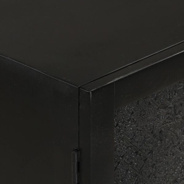 vidaXL Ντουλάπι Μαύρο 55x30x77 εκ. από Μασίφ Ξύλο Μάνγκο και Σίδηρο