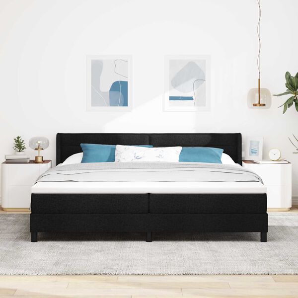 vidaXL Κρεβάτι με ελατήρια Μαύρο 200 x 200 cm Ύφασμα και αφρός
