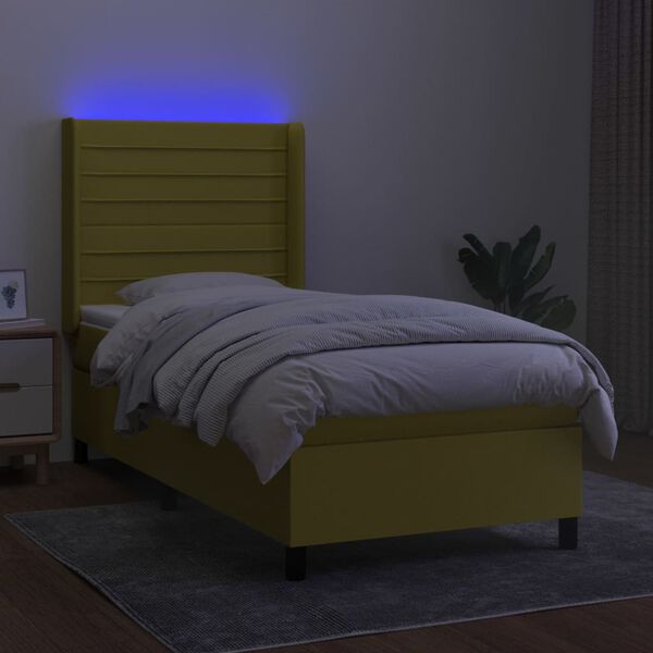 vidaXL &Kappa;&rho;&epsilon;&beta;ά&tau;&iota; Boxspring &mu;&epsilon; &Sigma;&tau;&rho;ώ&mu;&alpha; & LED &Pi;&rho;ά&sigma;&iota;&nu;&omicron; 90x200 &epsilon;&kappa;. &Upsilon;&phi;&alpha;&sigma;&mu;ά&tau;&iota;&nu;&omicron;