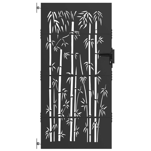 vidaXL Πύλη Κήπου Άλλο Μαύρο 105 x 175 cm Ατσάλι με Επικάλυψη Πούδρας