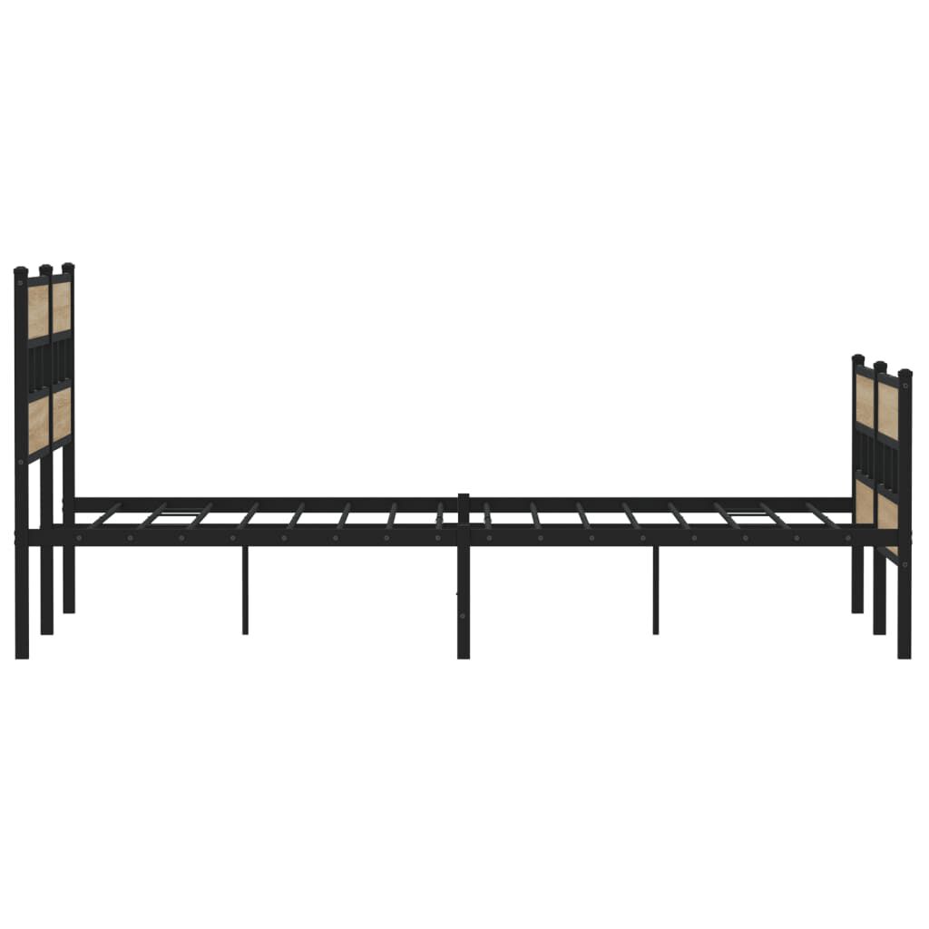 vidaXL Σκελετός Κρεβ. Χωρίς Στρώμα Sonoma Δρυς 160x200 εκ. Μεταλλικό
