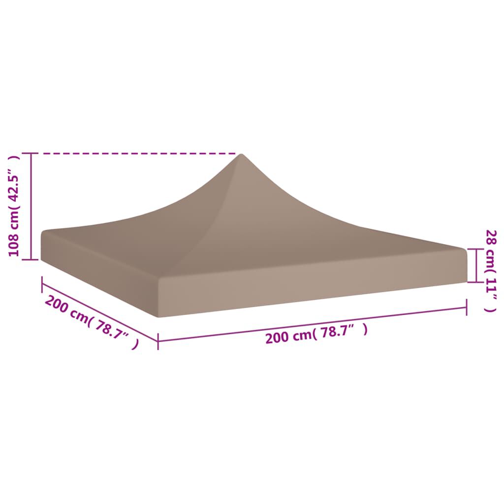 vidaXL Κάλυμμα Τέντας Εκδηλώσεων Taupe 2 x 2 μ. 270 γρ/μ²
