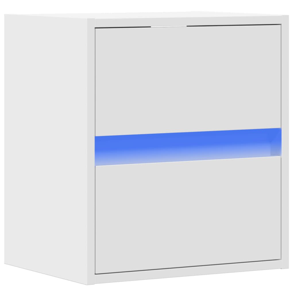 vidaXL Έπιπλο Τοίχου Τηλεόρασης με LED Λευκό 41x31x45 εκ.