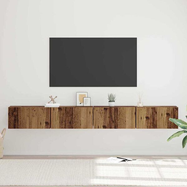 vidaXL Σετ επίπλου τηλεόρασης 4 pcs Παλαιό ξύλο 60 x 30 x 30 cm