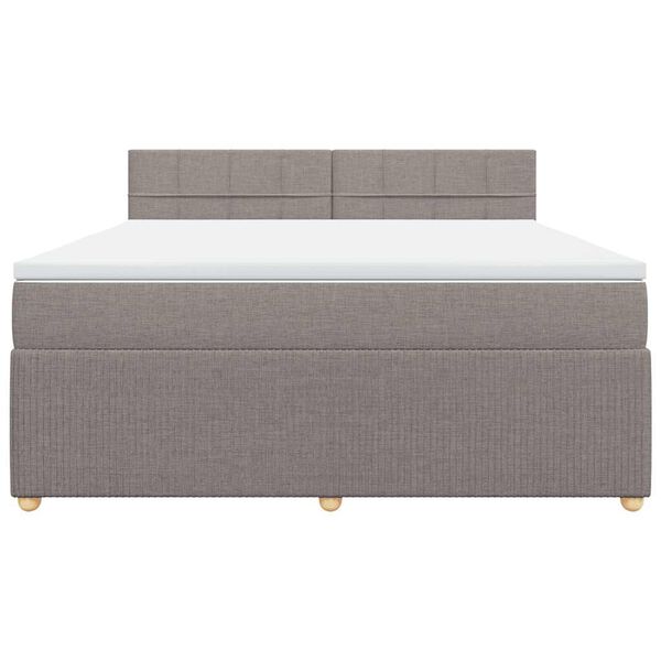 vidaXL &Kappa;&rho;&epsilon;&beta;ά&tau;&iota; Boxspring &mu;&epsilon; &Sigma;&tau;&rho;ώ&mu;&alpha; Taupe 180x200 &epsilon;&kappa;. &Upsilon;&phi;&alpha;&sigma;&mu;ά&tau;&iota;&nu;&omicron;