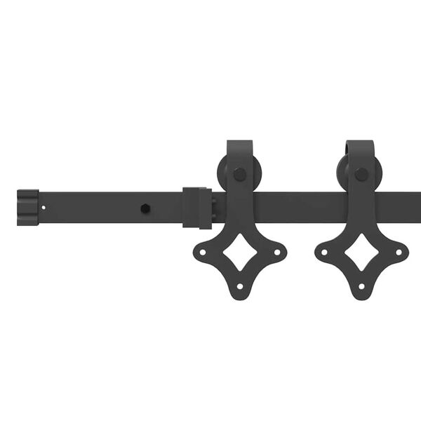 vidaXL Σετ Συρόμενης Πόρτας Φυσικό και μαύρο 61 x 198.5 εκ.
