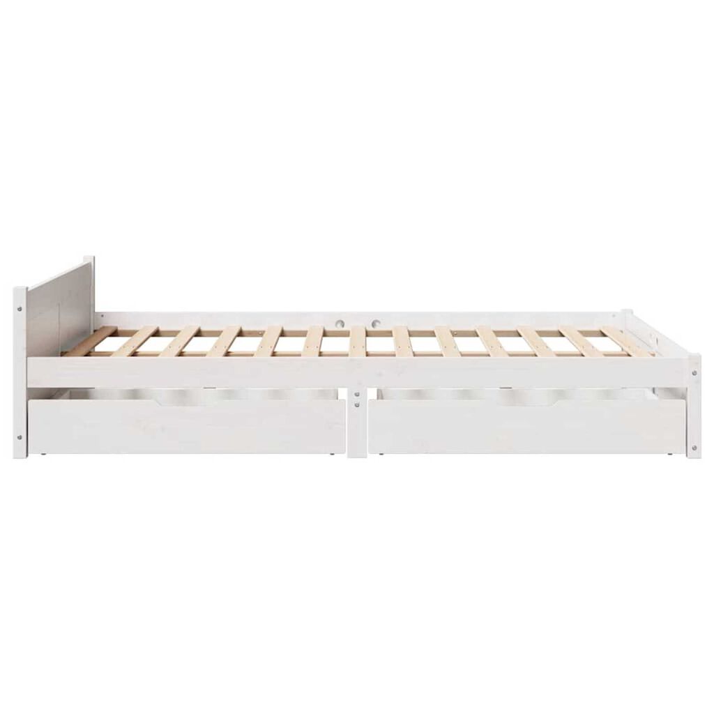 vidaXL Σκελετός Κρεβ. Χωρίς Στρώμα Λευκό 140x190 εκ Μασίφ Πεύκο
