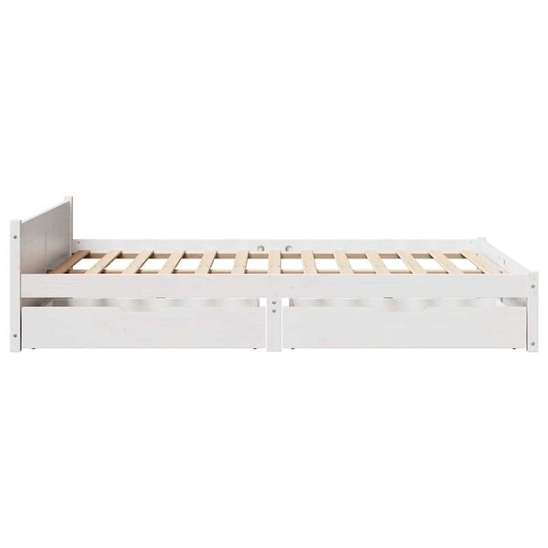 vidaXL Σκελετός Κρεβ. Χωρίς Στρώμα Λευκό 140x190 εκ Μασίφ Πεύκο