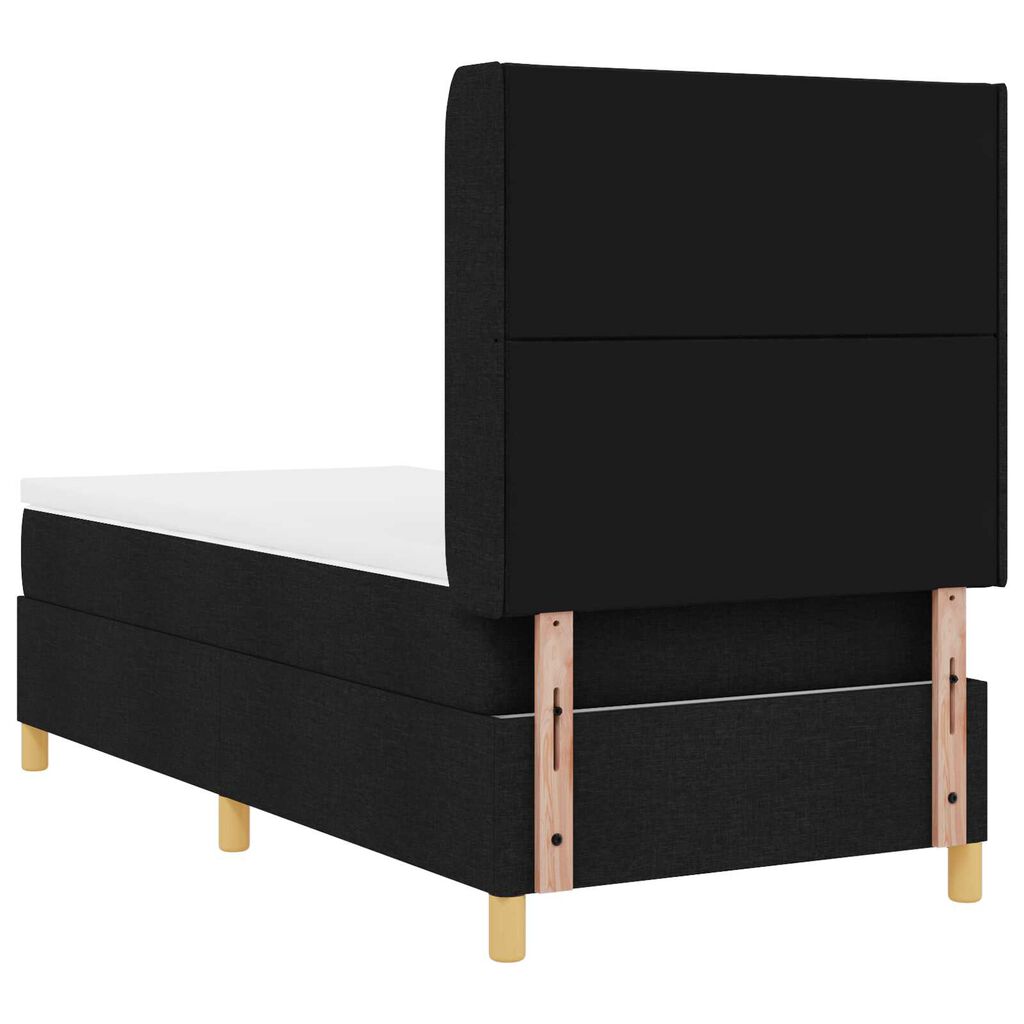 vidaXL Κρεβάτι με ελατήριο με στρώμα Μαύρο 100 x 200 cm ύφασμα