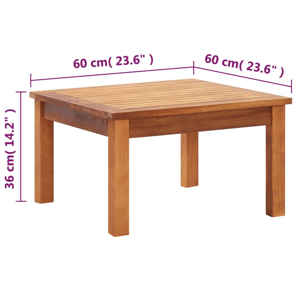 vidaXL Τραπεζάκι Σαλονιού Κήπου 60 x 60 x 36 εκ. Μασίφ Ξύλο Ακακίας