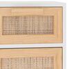 vidaXL Ντουλάπι Λευκό 60 x 30 x 75 εκ. Μασίφ Πεύκο & Φυσικό Ρατάν