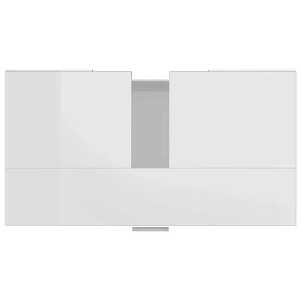 vidaXL Ντουλάπι Νιπτήρα Γυαλιστερό Λευκό 60x32x53,5 εκ. Επεξ. Ξύλο