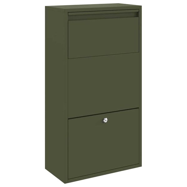 vidaXL Γραμματοκιβώτιο Πακέτων Ελιά 44x22x82 εκ. Χάλυβας