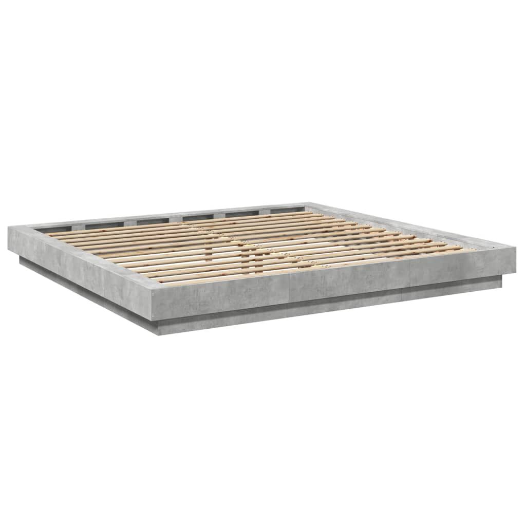 vidaXL Πλαίσιο Κρεβατιού Γκρι Σκυροδέματος 180x200 εκ. Επεξεργ. Ξύλο