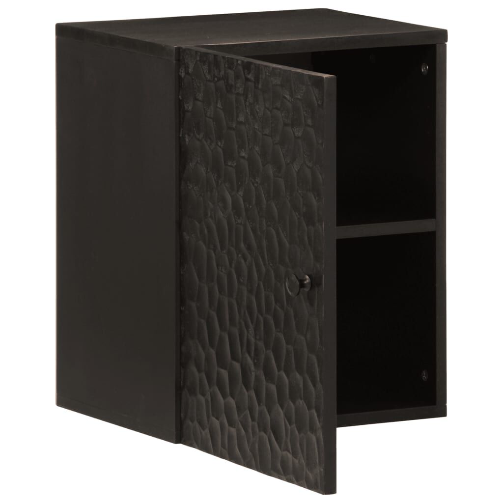vidaXL Ντουλάπι Μπάνιου Επιτοίχιο Μαύρο 38x33x48 εκ. Μασίφ Ξύλο Μάνγκο