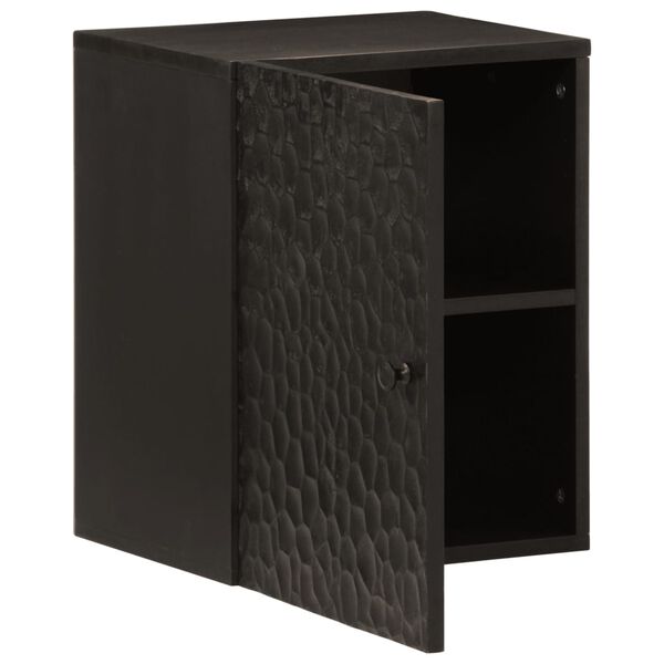vidaXL Ντουλάπι Μπάνιου Επιτοίχιο Μαύρο 38x33x48 εκ. Μασίφ Ξύλο Μάνγκο
