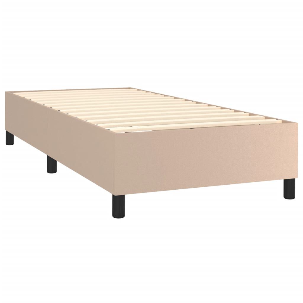 vidaXL Κρεβάτι Boxspring με Στρώμα Καπουτσίνο 80x200 εκ. Συνθ. Δέρμα