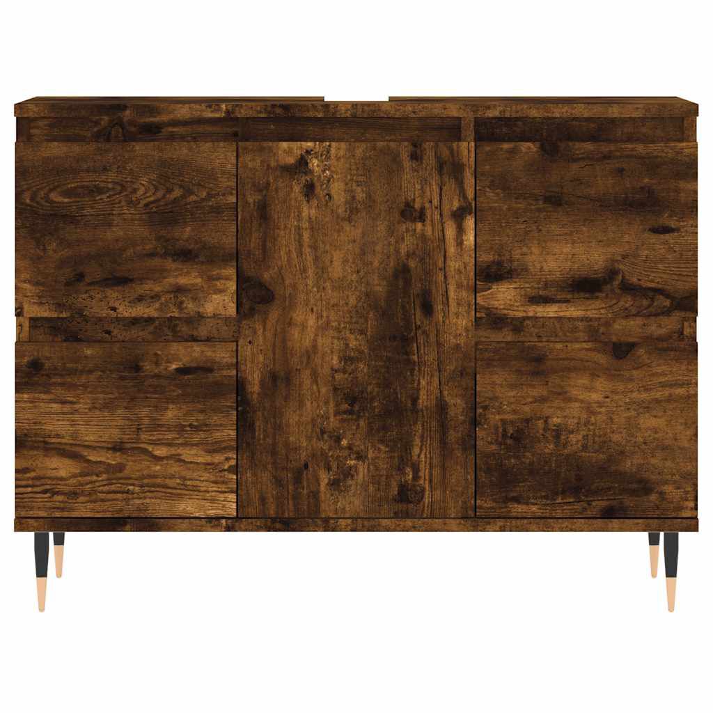 vidaXL Ντουλάπι Μπάνιου Καπνιστή Δρυς 80 x 33 x 60 εκ. Επεξεργ. Ξύλο