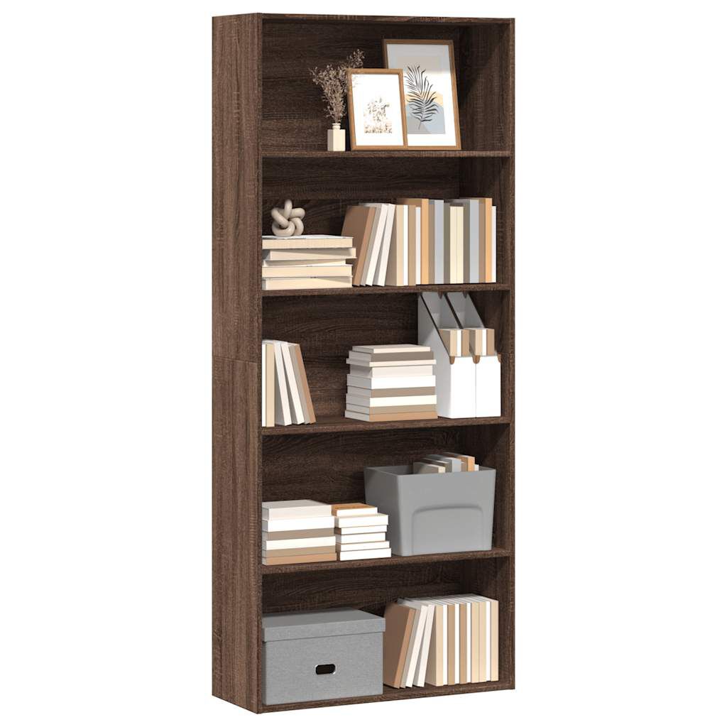 vidaXL Ντουλάπι βιβλίων καφέ δρυς 80x30x189 cm Κατασκευασμένο ξύλο