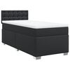 vidaXL Κρεβάτι Boxspring με Στρώμα Μαύρο 80 x 200 εκ. Συνθετικό Δέρμα