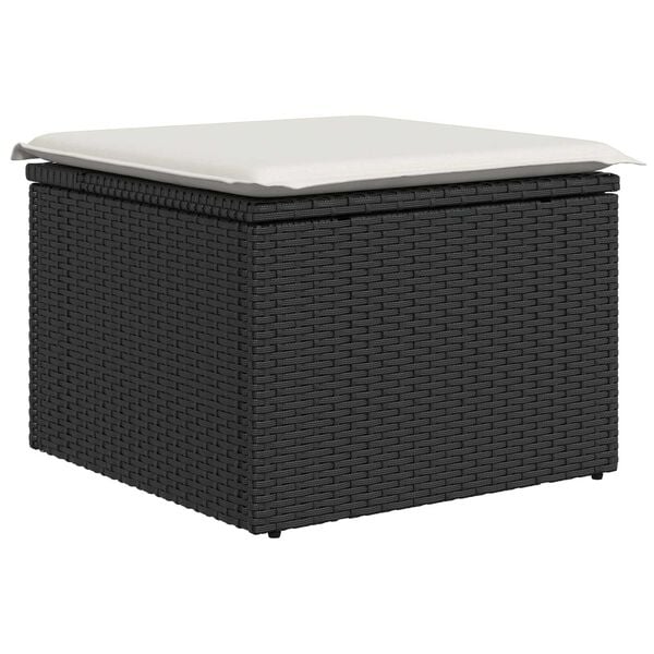 vidaXL Σετ Καναπέ Κήπου με αποθήκευση 9 pcs Μαύρο Πολυ ράταν