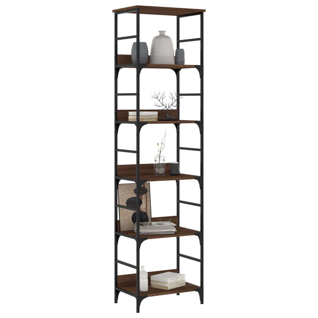 vidaXL Βιβλιοθήκη Καφέ Δρυς 50 x 33 x 188,5 εκ. Επεξεργασμένο Ξύλο