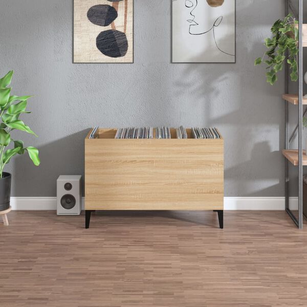 vidaXL Δισκοθήκη Sonoma Δρυς 74,5 x 38 x 48 εκ. από Επεξεργασμένο Ξύλο