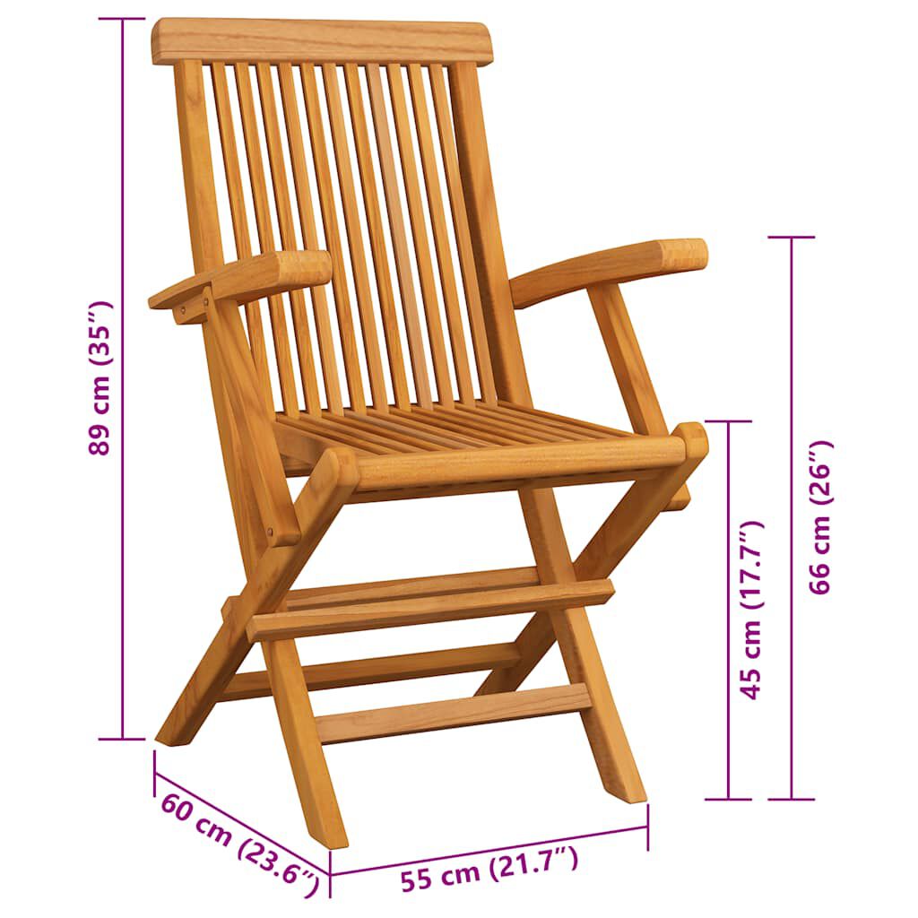 vidaXL Καρέκλες Κήπου 2 τεμ. από Μασίφ Ξύλο Teak με Taupe Μαξιλάρια
