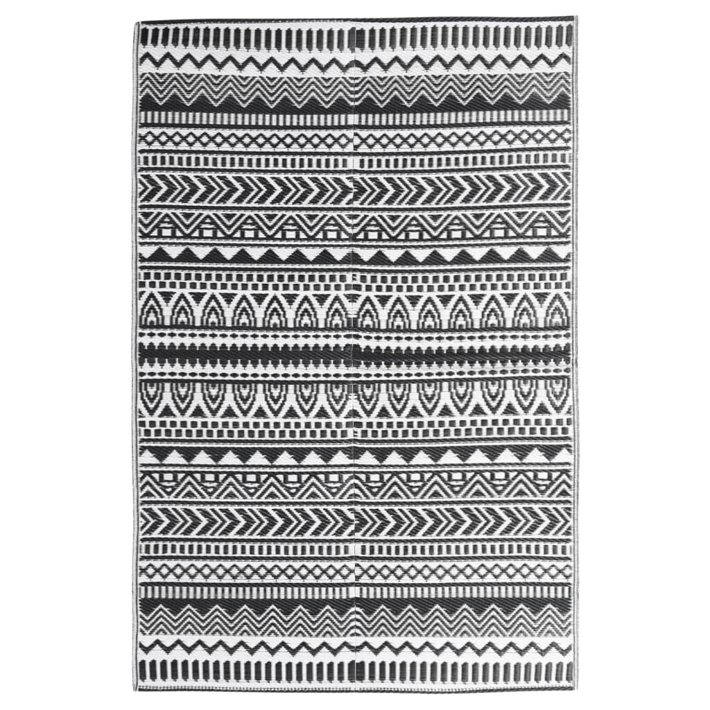 vidaXL Χαλί εξωτερικού χώρου ARAKIL Μαύρο 120x180 cm PP