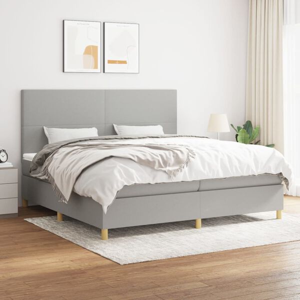 vidaXL &Kappa;&rho;&epsilon;&beta;ά&tau;&iota; Boxspring &mu;&epsilon; &Sigma;&tau;&rho;ώ&mu;&alpha; &Alpha;&nu;&omicron;&iota;&chi;&tau;ό &Gamma;&kappa;&rho;&iota; 200x200 &epsilon;&kappa;. &Upsilon;&phi;&alpha;&sigma;&mu;ά&tau;&iota;&nu;&omicron;