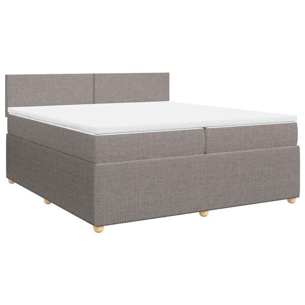 vidaXL &Kappa;&rho;&epsilon;&beta;ά&tau;&iota; Boxspring &mu;&epsilon; &Sigma;&tau;&rho;ώ&mu;&alpha; Taupe 200x200 &epsilon;&kappa;. &Upsilon;&phi;&alpha;&sigma;&mu;ά&tau;&iota;&nu;&omicron;