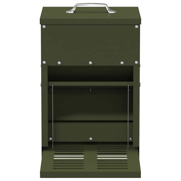 vidaXL Ταΐστρα Κοτόπουλου με Πεντάλ Ελιά Πράσινη 25 x 42 x 40 εκ.