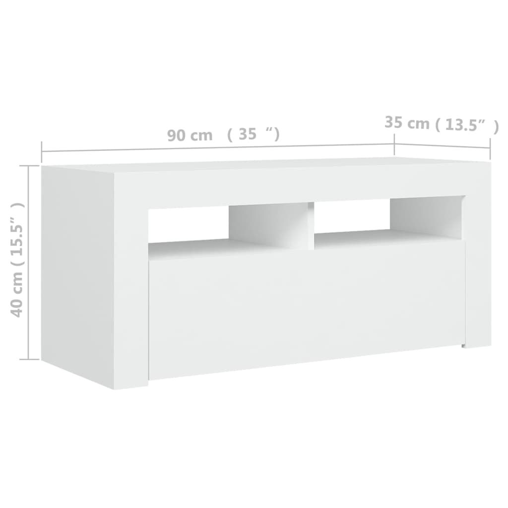 vidaXL Έπιπλο Τηλεόρασης με LED Λευκό 90 x 35 x 40 εκ.