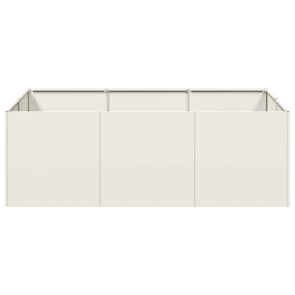 vidaXL Ζαρντινιέρα Λευκή 120x80x40 εκ. από Χάλυβα