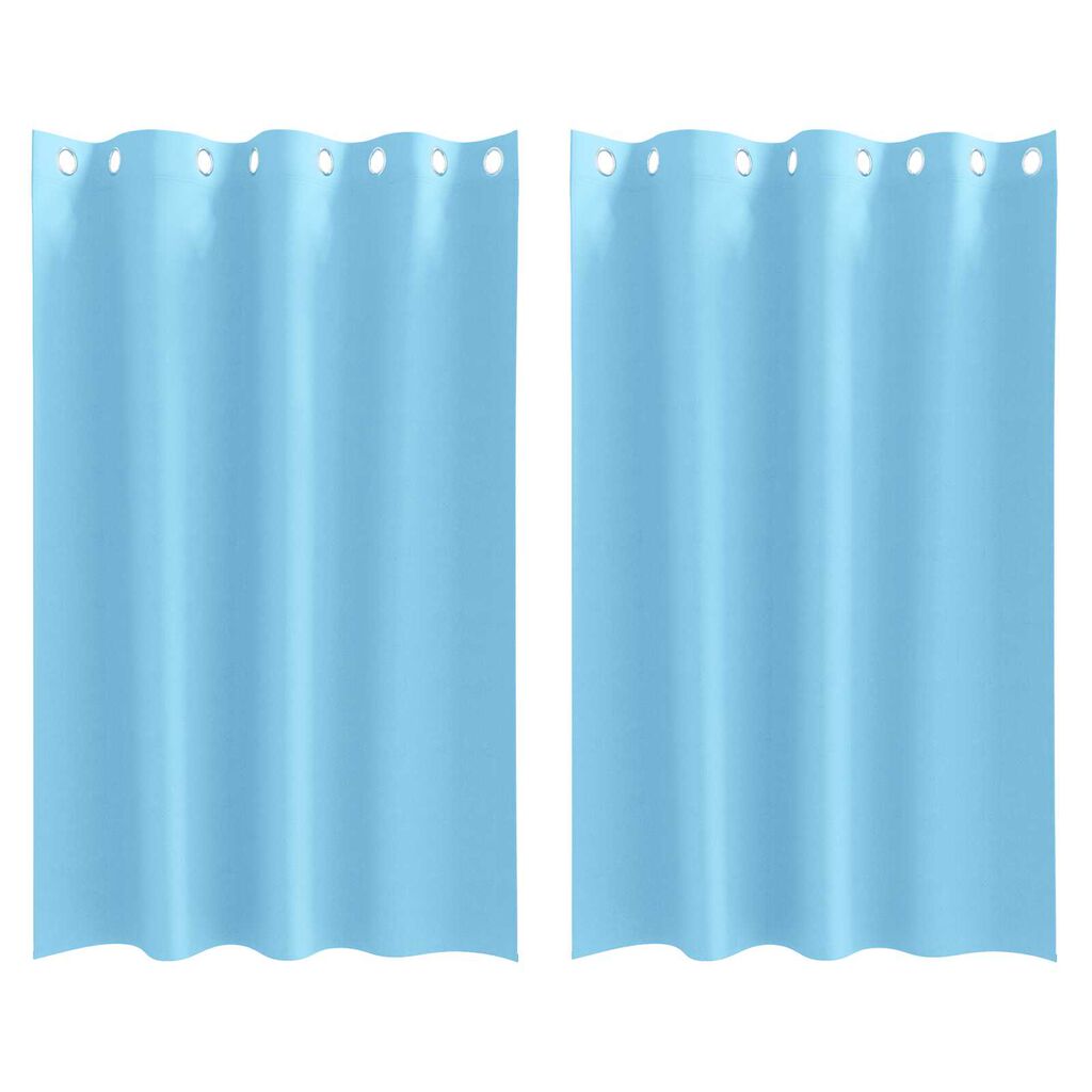 vidaXL Κουρτίνες με κουρτίνες 2 pcs Γαλάζιο 175 x 140 εκ. Πολυεστέρας
