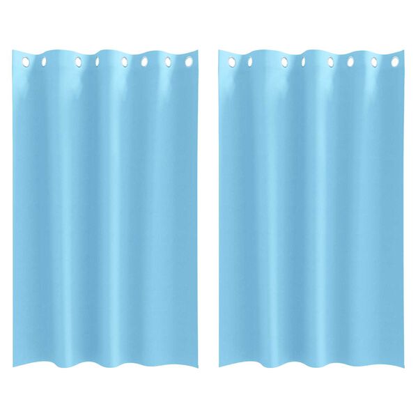 vidaXL Κουρτίνες με κουρτίνες 2 pcs Γαλάζιο 175 x 140 εκ. Πολυεστέρας