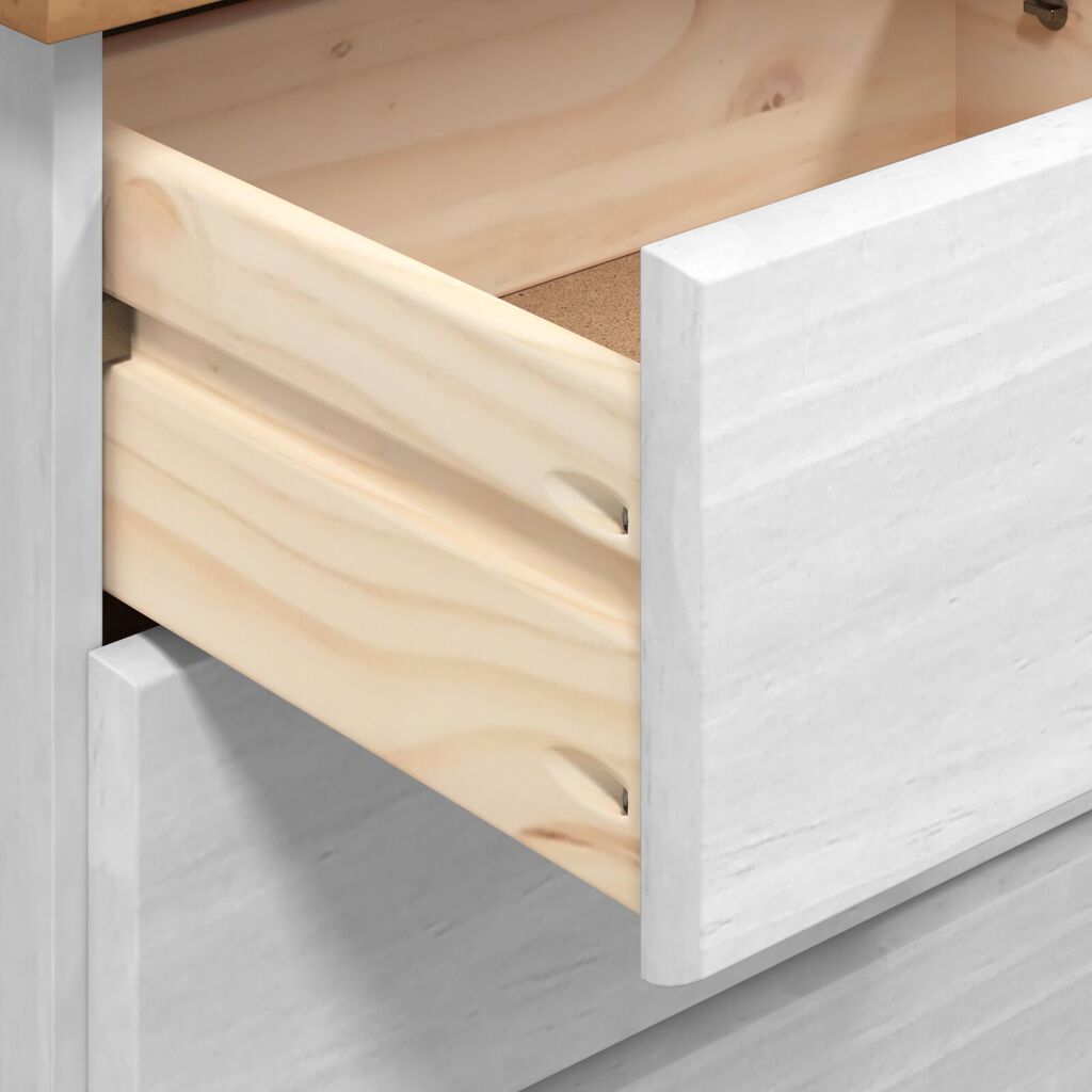 vidaXL Μπουφές “ASKIM” Λευκός 91x40x199.5 cm Μασίφ Ξύλο Πεύκου