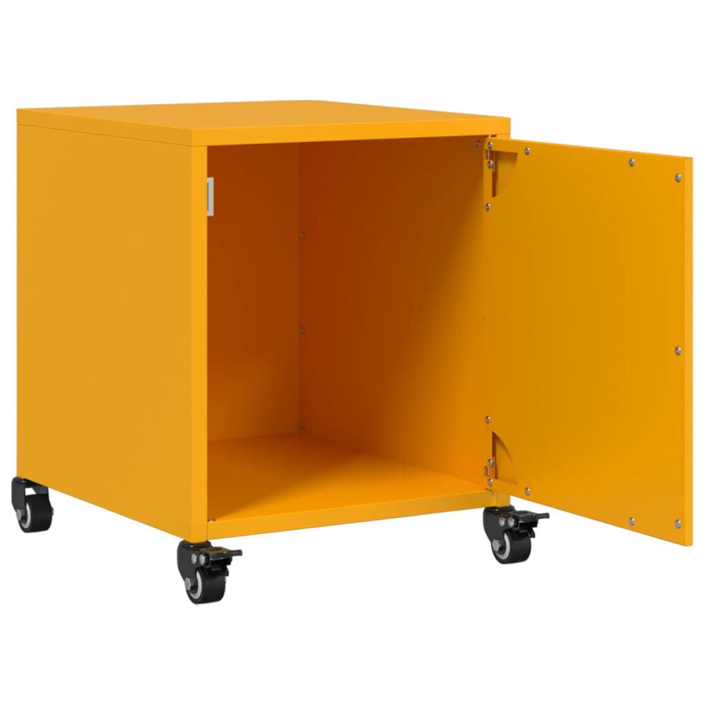 vidaXL Κομοδίνο Μουσταρδί 36x39x43,5 εκ. από Χάλυβα
