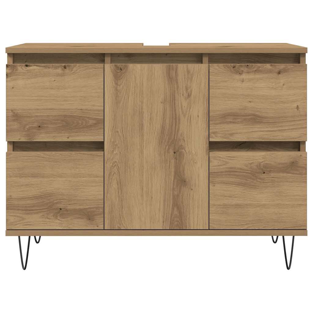 vidaXL Ντουλάπι μπάνιου Δρυς τεχνίτης 80x33x60 cm Κατασκευασμένο ξύλο