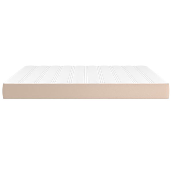 vidaXL Στρώμα με Pocket Springs Καπουτσίνο 160x200x20 εκ. Συνθ. Δέρμα